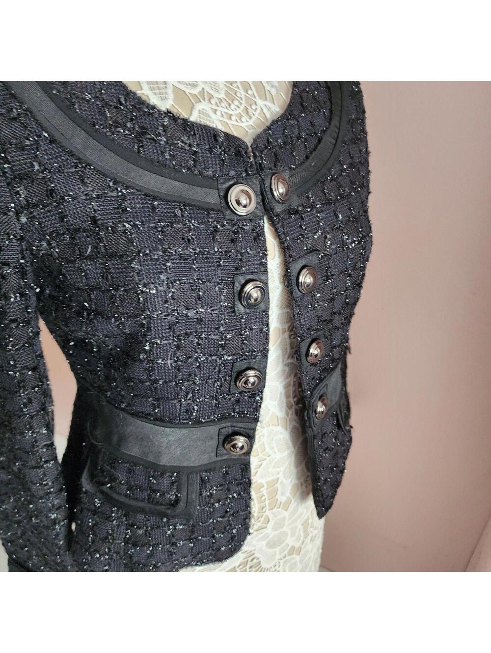 LKNW white house black market black metallic thread blazer flawless 4